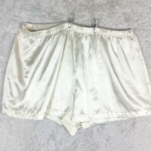Sostanza Womens Pajama Shorts Cream Satin Pull On Loungewear Sleepwear XXL